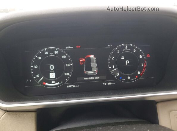 SALWR2RU4KA863973 2019 LAND ROVER RANGE Белый Вид щитка приборов