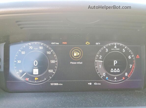 SALWR2RV0KA846998 2019 LAND ROVER RANGE Белый Вид щитка приборов