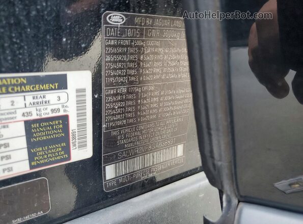SALWR2VF8GA638891 2016 LAND ROVER RANGE Black Вид наклейки з VIN-кодом