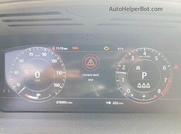 SALWS2SU0KA870210 2019 LAND ROVER RANGE Black Vista del cuadro de instrumentos
