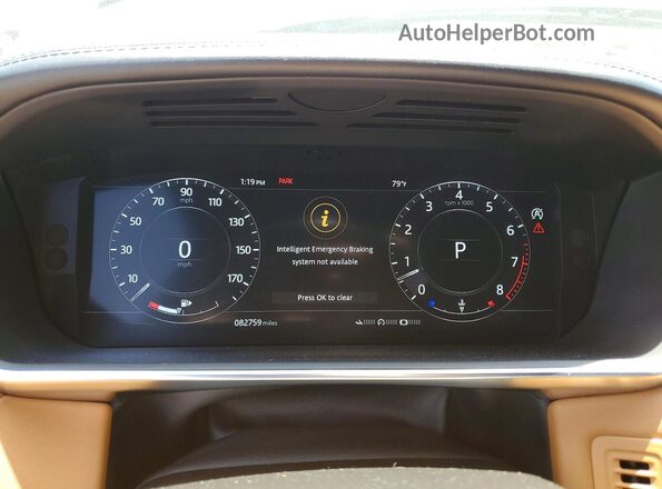 SALWV2RE8KA856027 2019 LAND ROVER RANGE Черный Вид щитка приборов