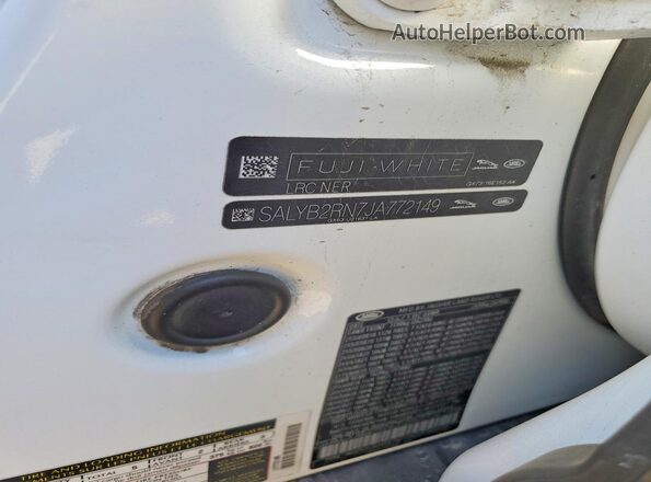 SALYB2RN7JA772149 2018 LAND ROVER RANGE White Вид підкапотного простору