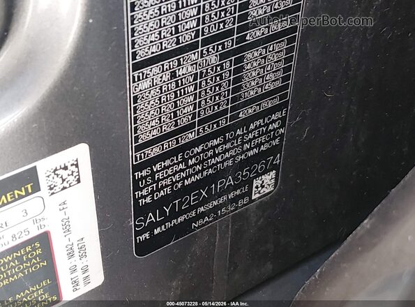 SALYT2EX1PA352674 2023 LAND ROVER RANGE ROVER VELAR Серый Вид подкапотного пространства