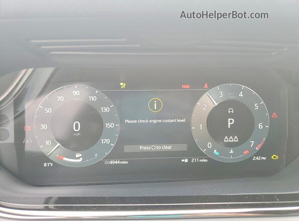 SALZL2FX1SH267420 2025 LAND ROVER RANGE Белый Вид щитка приборов
