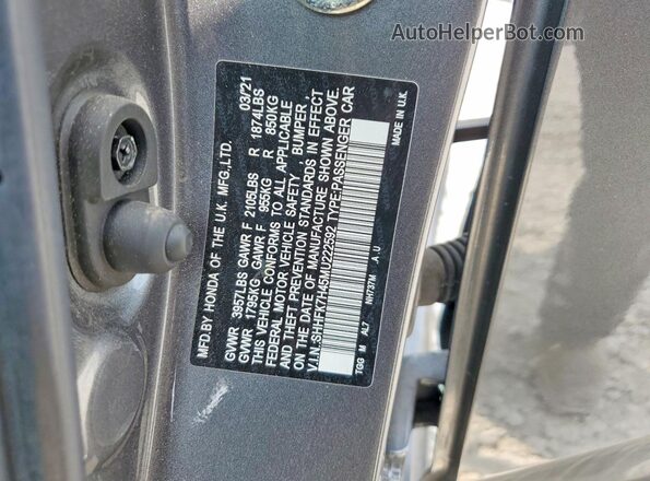SHHFK7H45MU222592 2021 HONDA CIVIC Gray Engine compartment view