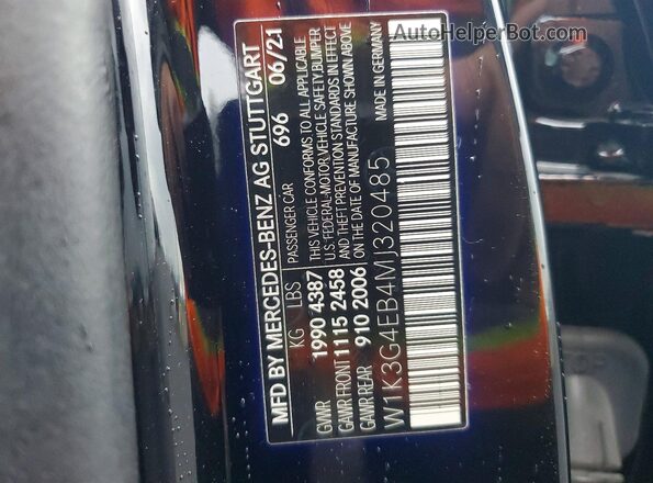W1K3G4EB4MJ320485 2021 MERCEDES-BENZ A Black Widok komory silnika