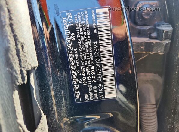 W1K3G4EB5MJ282894 2021 MERCEDES-BENZ A Черный Вид подкапотного пространства