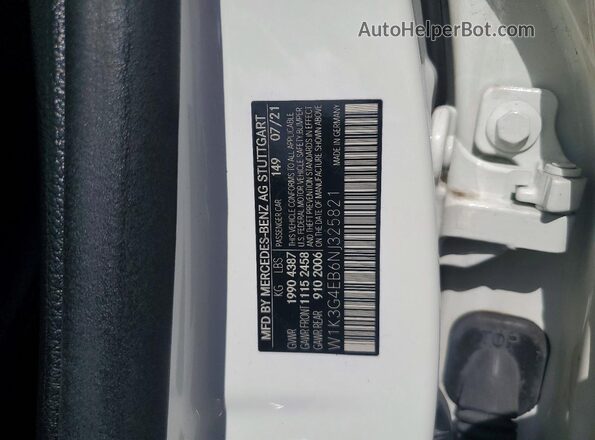 W1K3G4EB6NJ325821 2022 MERCEDES-BENZ A Белый Вид подкапотного пространства