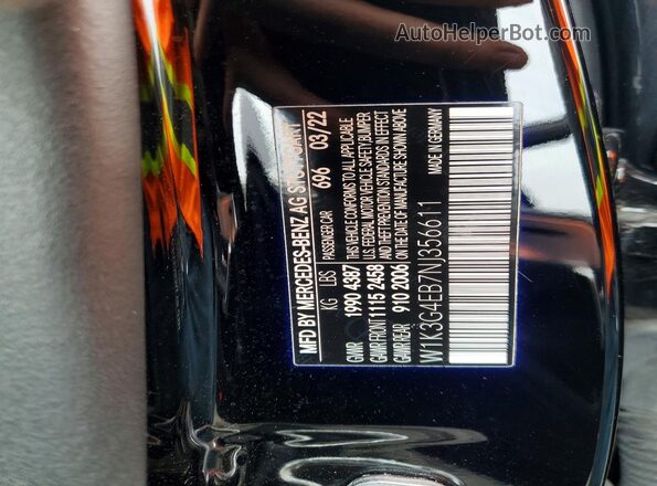 W1K3G4EB7NJ356611 2022 MERCEDES-BENZ A Black Vista del compartimento del motor