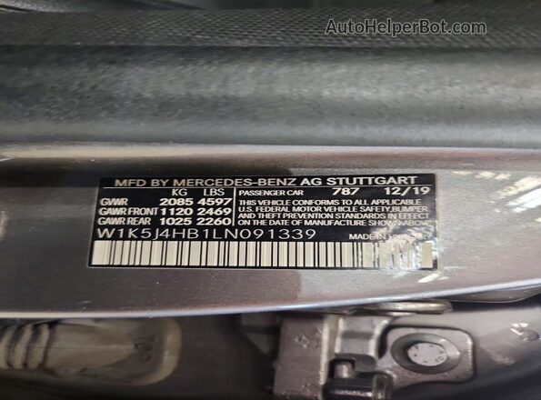W1K5J4HB1LN091339 2020 MERCEDES-BENZ CLA-CLASS Серый Вид подкапотного пространства