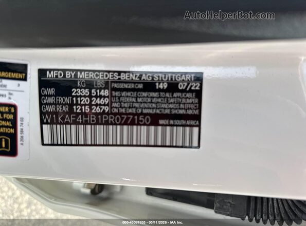 W1KAF4HB1PR077150 2023 MERCEDES-BENZ C-CLASS White Вид підкапотного простору