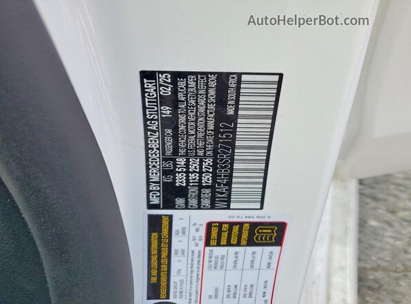 W1KAF4HB3SR271512 2025 MERCEDES-BENZ C White Widok komory silnika