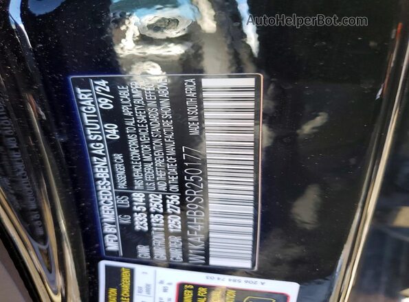 W1KAF4HB9SR250177 2025 MERCEDES-BENZ C Черный Вид подкапотного пространства