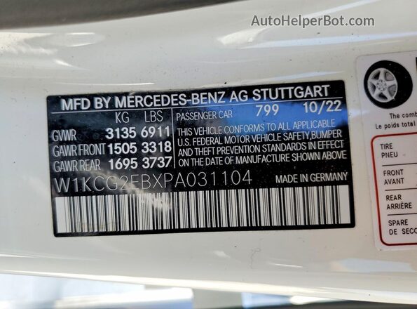 W1KCG2EBXPA031104 2023 MERCEDES-BENZ EQS White Շարժիչի բաժամունքի տեսք