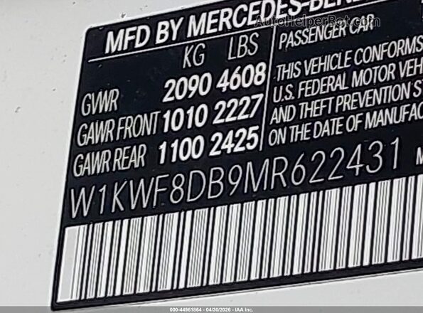 W1KWF8DB9MR622431 2021 MERCEDES-BENZ C-CLASS Белый Вид подкапотного пространства