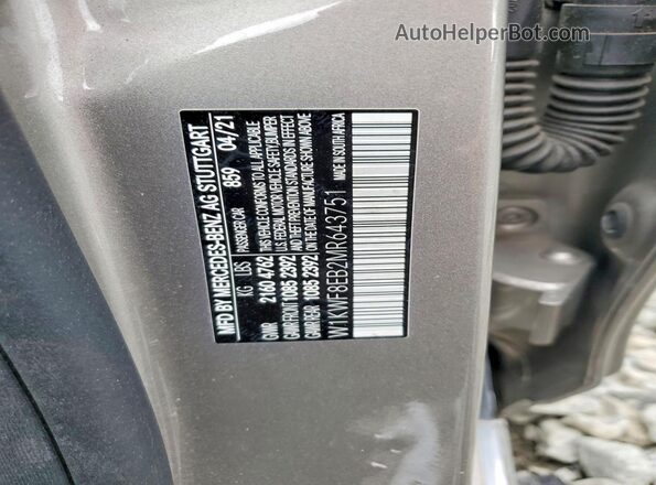 W1KWF8EB2MR643751 2021 MERCEDES-BENZ C Silver VIN կոդի պիտակի տեսք