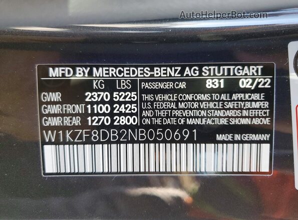 W1KZF8DB2NB050691 2022 MERCEDES-BENZ E Black Widok komory silnika