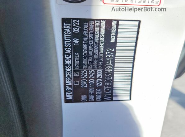 W1KZF8DB9NB044872 2022 MERCEDES-BENZ E Белый Вид подкапотного пространства