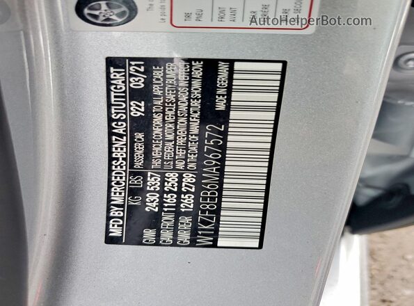 W1KZF8EB6MA967572 2021 MERCEDES-BENZ E Silver Widok komory silnika