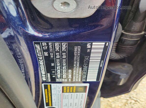 W1N0G8EB8MF917543 2021 MERCEDES-BENZ GLC-CLASS Blue Вид наклейки з VIN-кодом
