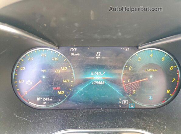 W1N0J8EB1LF767128 2020 MERCEDES-BENZ GLC-CLASS White Widok zestawu wskaźników