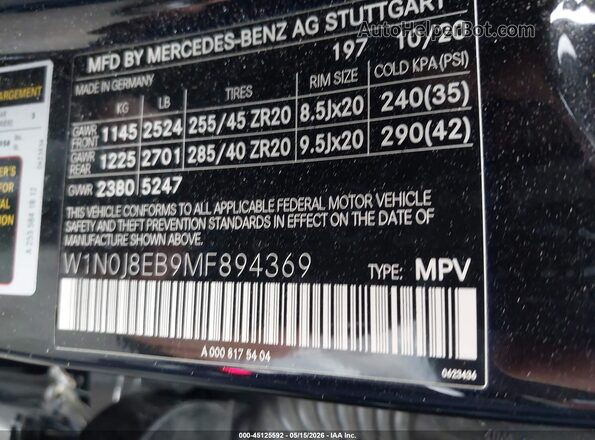 W1N0J8EB9MF894369 2021 MERCEDES-BENZ GLC 300 Black Engine compartment view