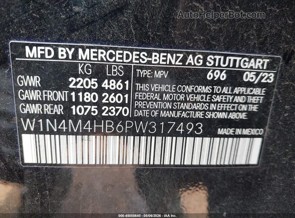 W1N4M4HB6PW317493 2023 MERCEDES-BENZ GLB-CLASS Черный Вид подкапотного пространства