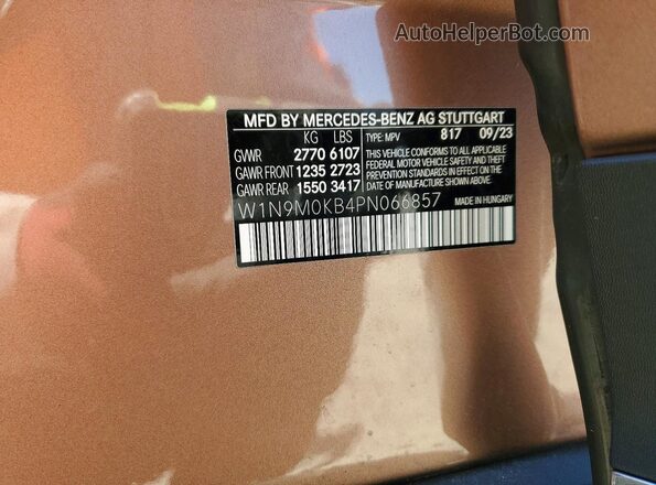W1N9M0KB4PN066857 2023 MERCEDES-BENZ EQB Желто-коричневый Вид подкапотного пространства