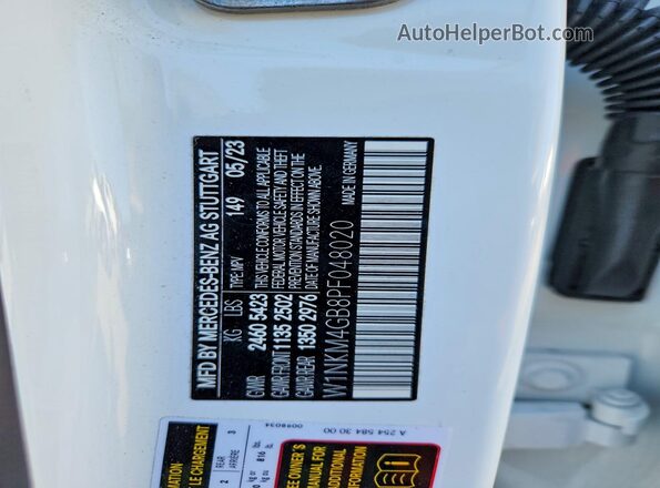 W1NKM4GB8PF048020 2023 MERCEDES-BENZ GLC-CLASS Белый Панорамный вид салона 360°