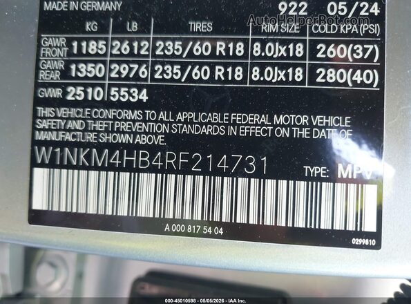 W1NKM4HB4RF214731 2024 MERCEDES-BENZ GLC 300 Silver Vista del compartimento del motor