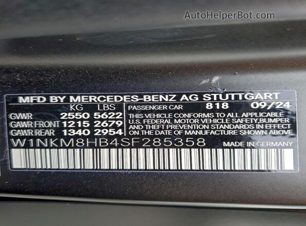 W1NKM8HB4SF285358 2025 MERCEDES-BENZ GLC-CLASS Черный Вид наклейки с VIN-кодом