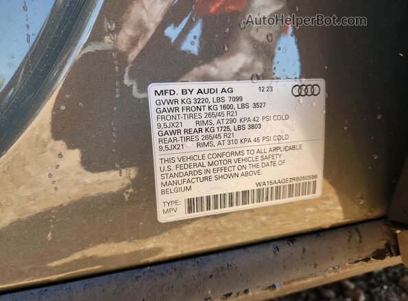 WA15AAGE2RB050596 2024 AUDI Q8 Серый Панорамный вид салона 360°