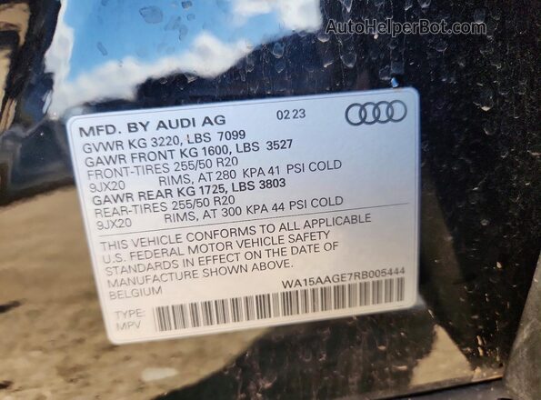 WA15AAGE7RB005444 2024 AUDI Q8 Черный Вид наклейки с VIN-кодом