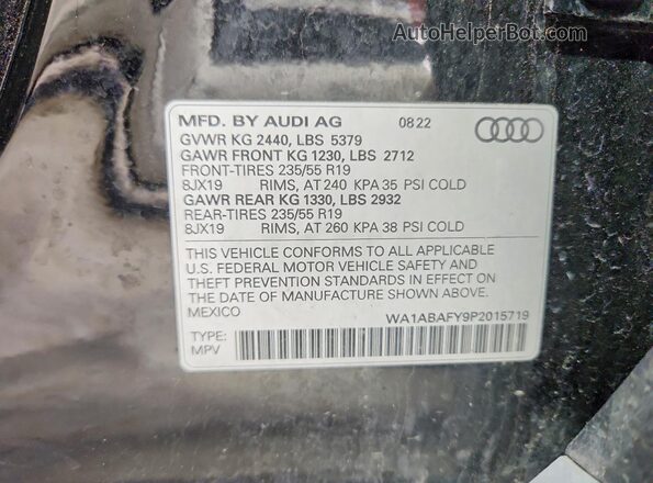 WA1ABAFY9P2015719 2023 AUDI Q5 Черный Панорамный вид салона 360°