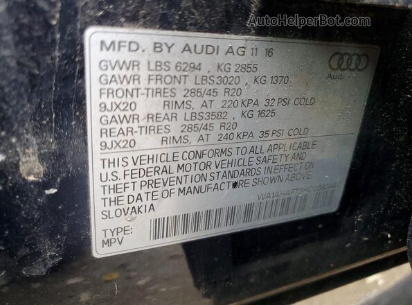 WA1AHAF73HD038344 2017 AUDI Q7 Black Widok naklejki z numerem VIN