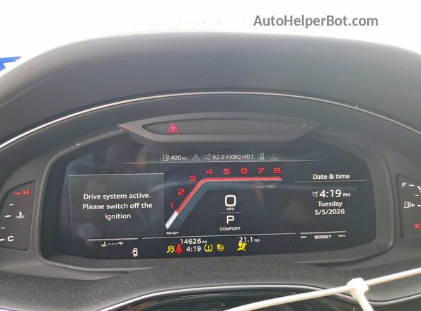 WA1AWBF71MD000908 2021 AUDI SQ7 White Vista del cuadro de instrumentos