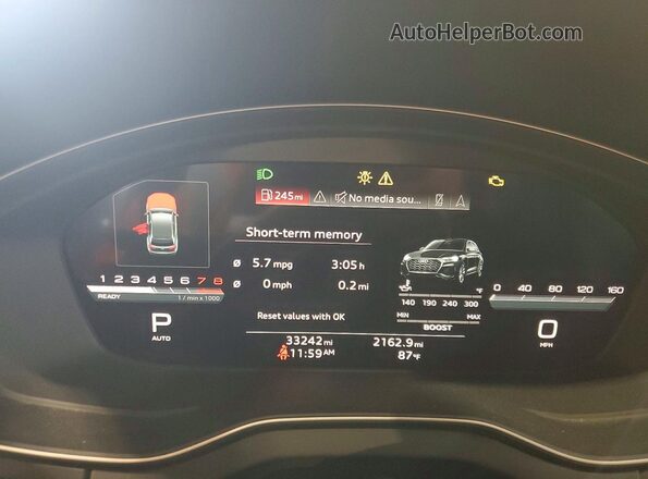 WA1B4AFY0P2073300 2023 AUDI SQ5 White Vista del cuadro de instrumentos
