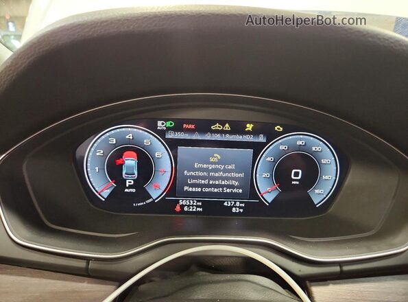 WA1BAAFY2M2002135 2021 AUDI Q5 White Вид щитка приладів