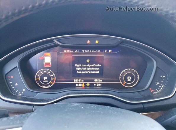 WA1BNAFY3L2017598 2020 AUDI Q5 White Вид щитка приладів