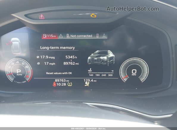 WA1BVAF18KD016954 2019 AUDI Q8 Синий Вид задних сидений