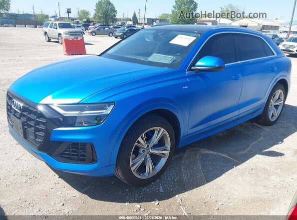 WA1BVAF18KD016954 2019 AUDI Q8 Синий Передняя левая четверть