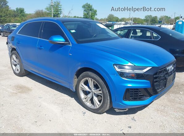 WA1BVAF18KD016954 2019 AUDI Q8 Синий Передняя правая четверть