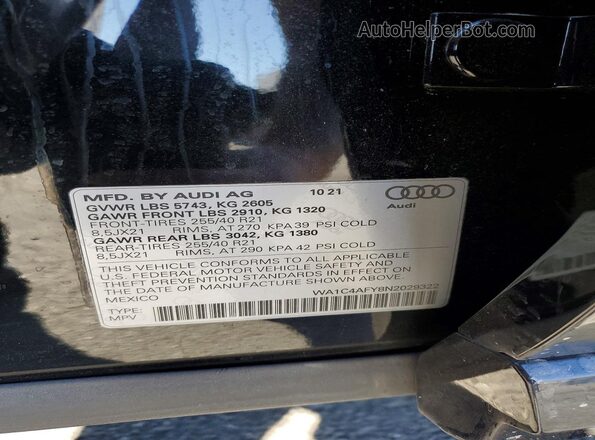 WA1C4AFY8N2029322 2022 AUDI SQ5 Черный Вид подкапотного пространства