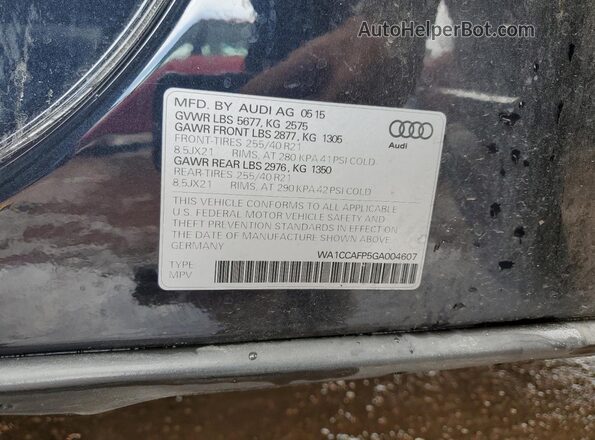 WA1CCAFP5GA004607 2016 AUDI SQ5 Blue Շարժիչի բաժամունքի տեսք