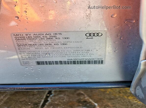 WA1D7AFP3GA061302 2016 AUDI Q5 Silver Widok wnętrza 360 stopni