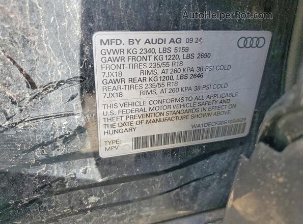 WA1DECF30S1004529 2025 AUDI Q3 Black Вид наклейки з VIN-кодом
