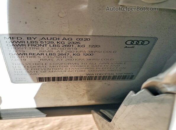 WA1DECF34L1097993 2020 AUDI Q3 Белый Вид подкапотного пространства