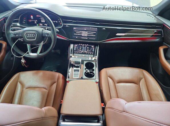 WA1EVAF11MD019758 2021 AUDI Q8 Blue Widok deski rozdzielczej