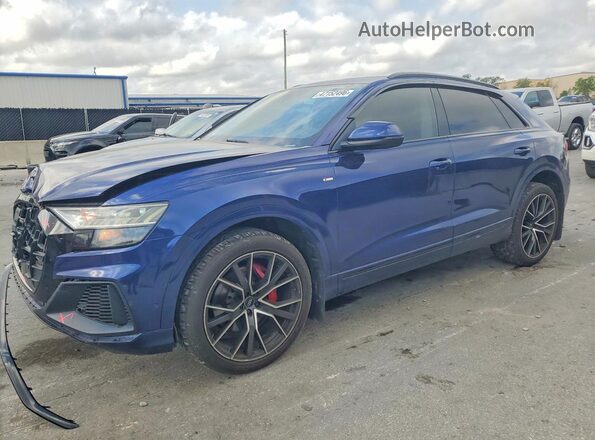 WA1EVAF15KD027259 2019 AUDI Q8 Blue Front left