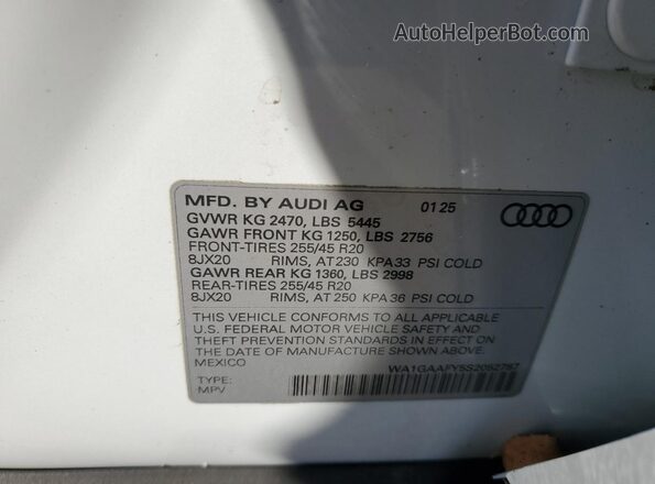 WA1GAAFY5S2052787 2025 AUDI Q5 Белый Вид подкапотного пространства